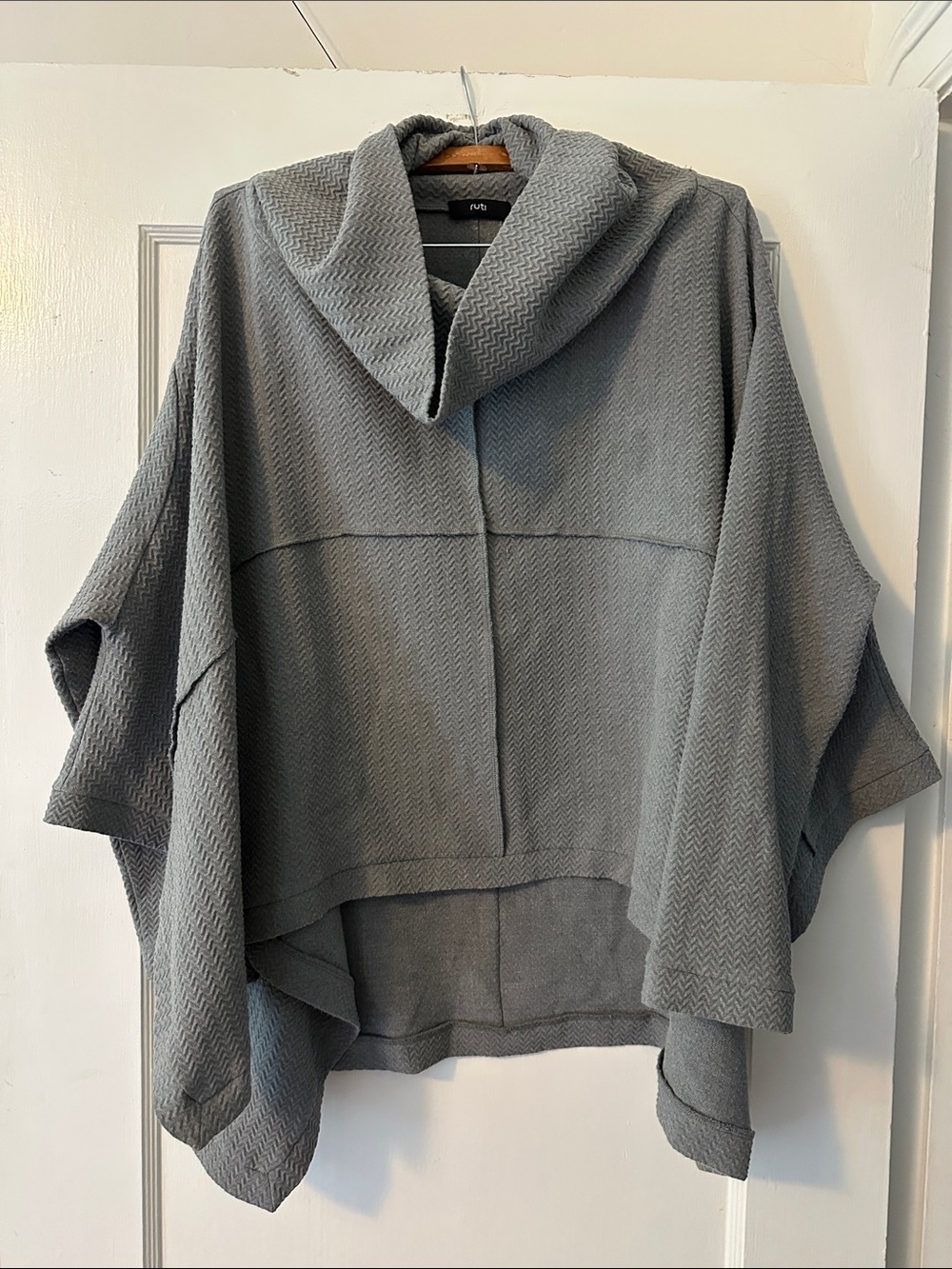 Ruti Gray Oversized Cowl Poncho-Style Tunic